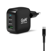 Port Chargeur mural 65W GaN 3 ports + Câble USB-C - 2m