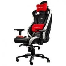NobleChairs EPIC Cuir véritable - Noir/Blanc/Rouge/Cuir/4D