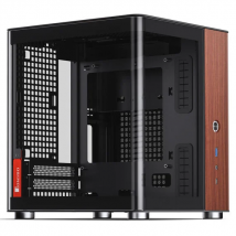 Jonsbo TK-0 TG Black/Wood - mini-ITX