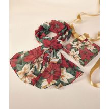 Damart Poinsettia Floral Scarf