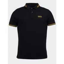 Barbour International Men's Essential Tipped Polo in Black / Yellow