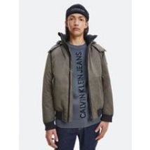 Calvin Klein Jeans Men's Sherpa Lined Short Jacket in Black Olive