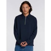Edwin Men's Zipped Polo Sweatshirt in Navy Blazer