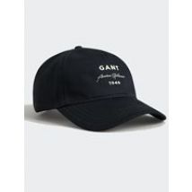 GANT Unisex Logo Script Cotton Twill Cap in Black