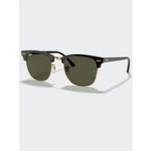 Ray-Ban Men's Clubmaster Classic Sunglasses in Polished Black On Gold / Green