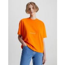 Calvin Klein Jeans Women's Institutional Boyfriend T-Shirt In Vibrant Orange