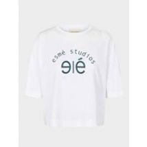 Esme Studios Women's ESPatricia 2/4 T-Shirt - GOTS In White