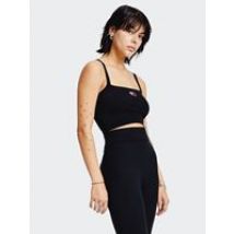 Tommy Jeans Women's Super Crop Badge Rib Cami in Black