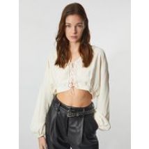 Young Poets Society Women's Jadea Cropped Lace Top in Washed White