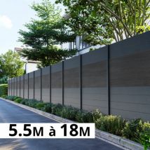 Kit clôture aluminium poteau à sceller - BAHIA & CRUZ Ardoise H-1,8m