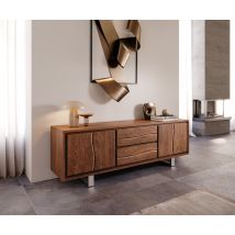 Lowboard Live-Edge 200 cm Akazie Braun 4 Türen 2 Schübe