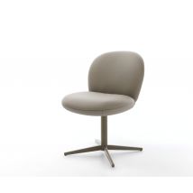 Drehstuhl Nube-Flex Echt-Leder Schlamm Fußkreuz Effektfinish Titan 360° drehbar Taschenfederkern