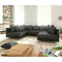 Wohnlandschaft Clovis Schwarz Modularsofa Modulsystem