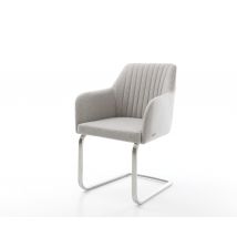 Freischwinger Greg-Flex Stripes Hellgrau Freischwinger flach Edelstahl Taschenfederkern