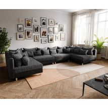 Wohnlandschaft Clovis XL Schwarz Modulsofa erweiterbar