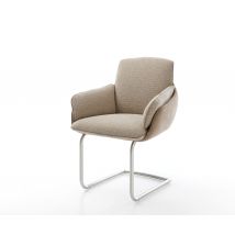 Freischwinger Luan-Flex mit Armlehnen Materialmix Schlamm Freischwinger rund Edelstahl