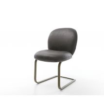 Freischwinger Nube-Flex Mikrofaser Anthrazit Vintage Freischwinger flach Effektfinish Titan Taschenfederkern