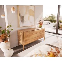 Sideboard Simcha 145 cm Akazie Natur 2 Türen 3 Schubladen