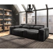 Big-Sofa Sirpio L 260x110 cm Mikrofaser Schwarz