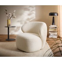 Loungesessel Pulo 80x80 cm Bouclé Weiß