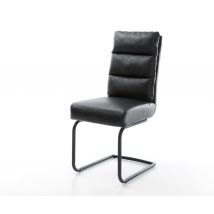 Freischwinger Pela-Flex Echt-Leder Schwarz Freischwinger rund Schwarz Taschenfederkern