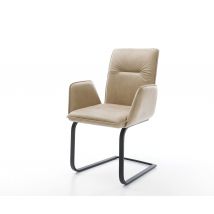 Freischwinger Vinja-Flex Mikrofaser Beige Vintage Freischwinger flach Schwarz