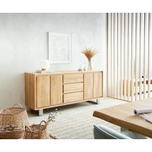 Sideboard Live-Edge 170 cm Eiche Natur 3 Schübe 4 Türen