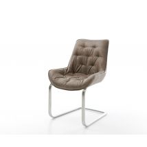 Freischwinger Taimi-Flex Mikrofaser Taupe Vintage Freischwinger flach Edelstahl