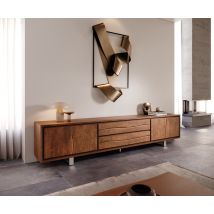 Lowboard Live-Edge 300 cm Akazie Braun 4 Türen 2 Schübe