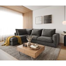 Ecksofa Isla 330x225 cm Chenille Anthrazit Ottomane links