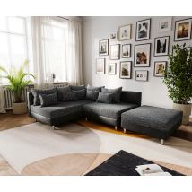Ecksofa Clovis Schwarz Modulsofa Hocker Ottomane Links