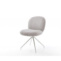 Drehstuhl Nube-Flex Cord Silbergrau Kreuzgestell konisch Edelstahl 180° drehbar Taschenfederkern