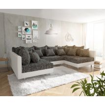 Wohnlandschaft Clovis Weiss Schwarz Modulares Sofa