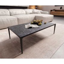 Couchtisch Levente 110x60 cm Keramik Laminam® Nero Greco Anthrazit Gestell Metall Schwarz