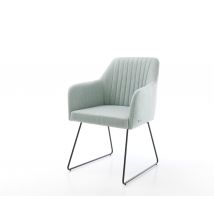 Esszimmerstuhl Greg-Flex Stripes Mint Kufengestell Schwarz Taschenfederkern