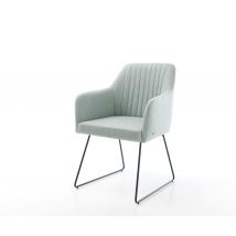 Esszimmerstuhl Greg-Flex Stripes Mint Kufengestell Schwarz Taschenfederkern