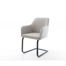 Freischwinger Greg-Flex Stripes Hellgrau Freischwinger flach Schwarz Taschenfederkern