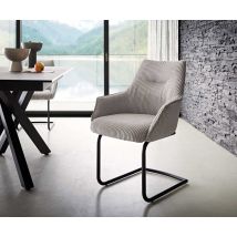 Freischwinger Alja-Flex mit Armlehnen Cord Silbergrau Freischwinger rund Schwarz Taschenfederkern