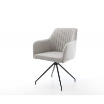 Esszimmerstuhl Greg-Flex Stripes Hellgrau Kreuzgestell konisch Schwarz Taschenfederkern