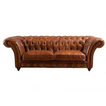 Chelsea Chesterfield Vintage 3 Seater Distressed Leather Settee Sofa