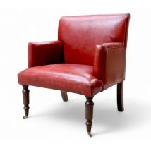 Grayson Distressed Vintage Rouge Red Leather Armchair