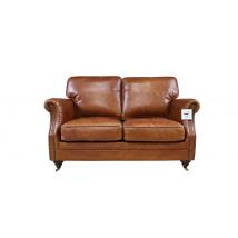 Luxury Vintage 2 Seater Settee Sofa Distressed Tan Real Leather