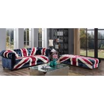 Union Jack Chesterfield Luxury Real Velvet Sofa