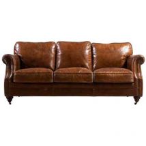 Luxury Vintage Distressed Leather 3 Seater Settee Sofa