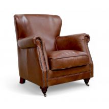 Vintage High-Back Leather Armchair Chocolate Brown Nappa | Classic &amp; Luxurious Seating