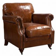 Luxury Vintage Distressed Leather Armchair