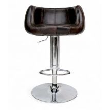 Vintage Tobacco Brown Distressed Leather Barstool