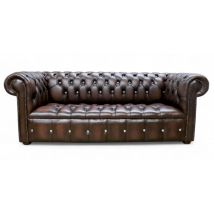 Antique Brown Chesterfield Crystallized Diamond Leather Sofa | Designer Sofas 4U