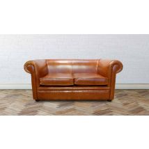 Chesterfield 1930 2 Seater Settee Old English Bruciatto Leather Sofa