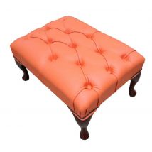 Chesterfield Queen Anne Footstool Flamenco Orange